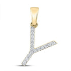 Radiant Reflections: 10kt Yellow Gold Diamond Initial Pendant - Splendid Jewellery