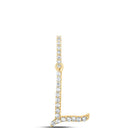 Radiant Reflections: 10kt Yellow Gold Diamond Initial Pendant - Splendid Jewellery