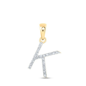 Radiant Reflections: 10kt Yellow Gold Diamond Initial Pendant - Splendid Jewellery