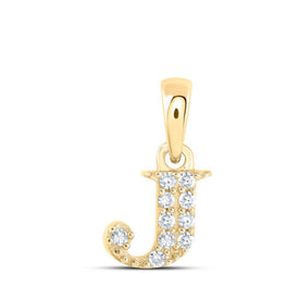 Radiant Reflections: 10kt Yellow Gold Diamond Initial Pendant - Splendid Jewellery