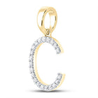 Radiant Reflections: 10kt Yellow Gold Diamond Initial Pendant - Splendid Jewellery