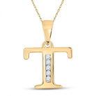Radiant Reflections: 10kt Yellow Gold Diamond Initial Pendant - Splendid Jewellery