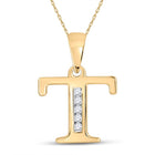 Radiant Reflections: 10kt Yellow Gold Diamond Initial Pendant - Splendid Jewellery