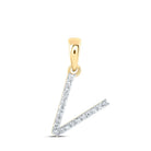 Radiant Reflections: 10kt Yellow Gold Diamond Initial Pendant - Splendid Jewellery