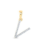 Radiant Reflections: 10kt Yellow Gold Diamond Initial Pendant - Splendid Jewellery