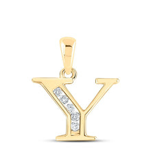Load image into Gallery viewer, Radiant Reflections: 10kt Yellow Gold Diamond Initial Pendant - Splendid Jewellery