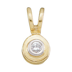Radiant Reflections: 10kt Yellow Gold Diamond Solitaire Circle Pendant - Splendid Jewellery