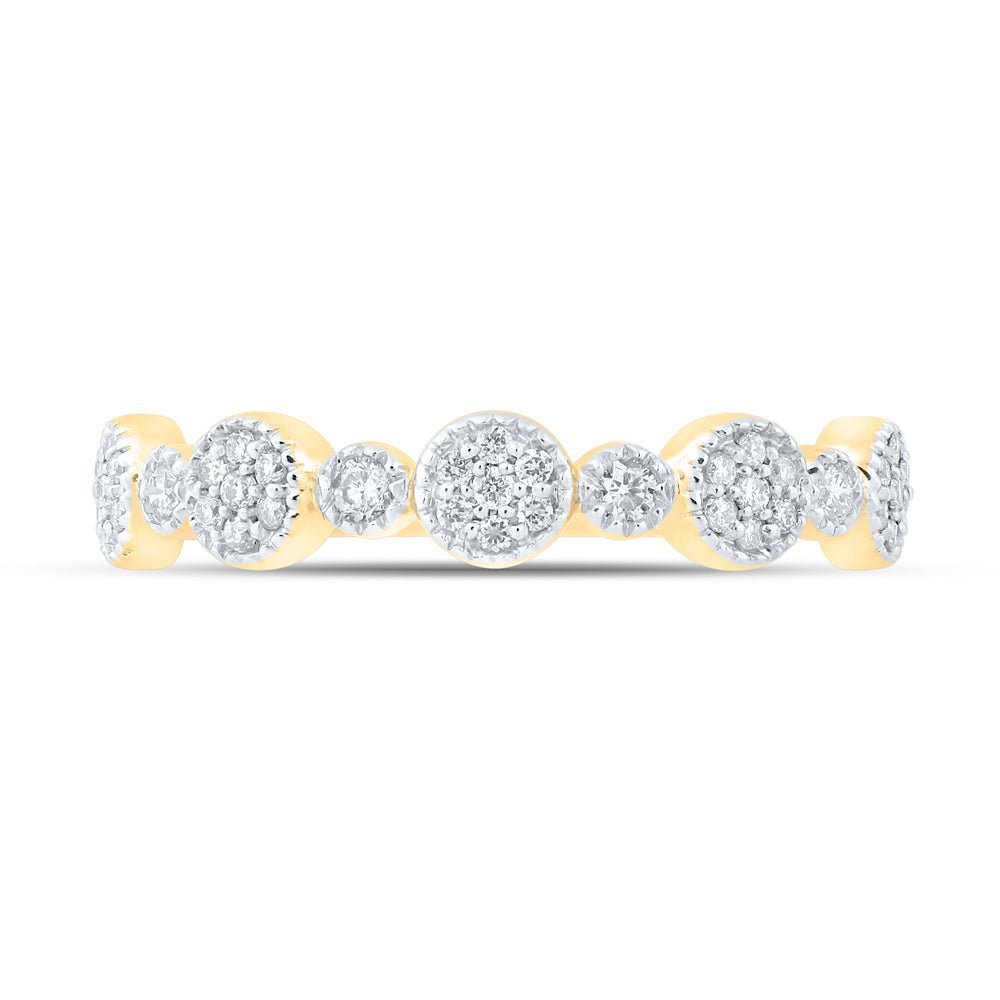 Radiant Reflections: 10kt Yellow Gold Diamond Stackable Band Ring - Splendid Jewellery