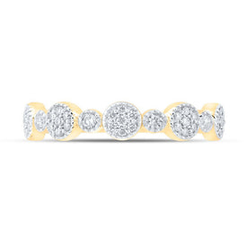 Radiant Reflections: 10kt Yellow Gold Diamond Stackable Band Ring - Splendid Jewellery