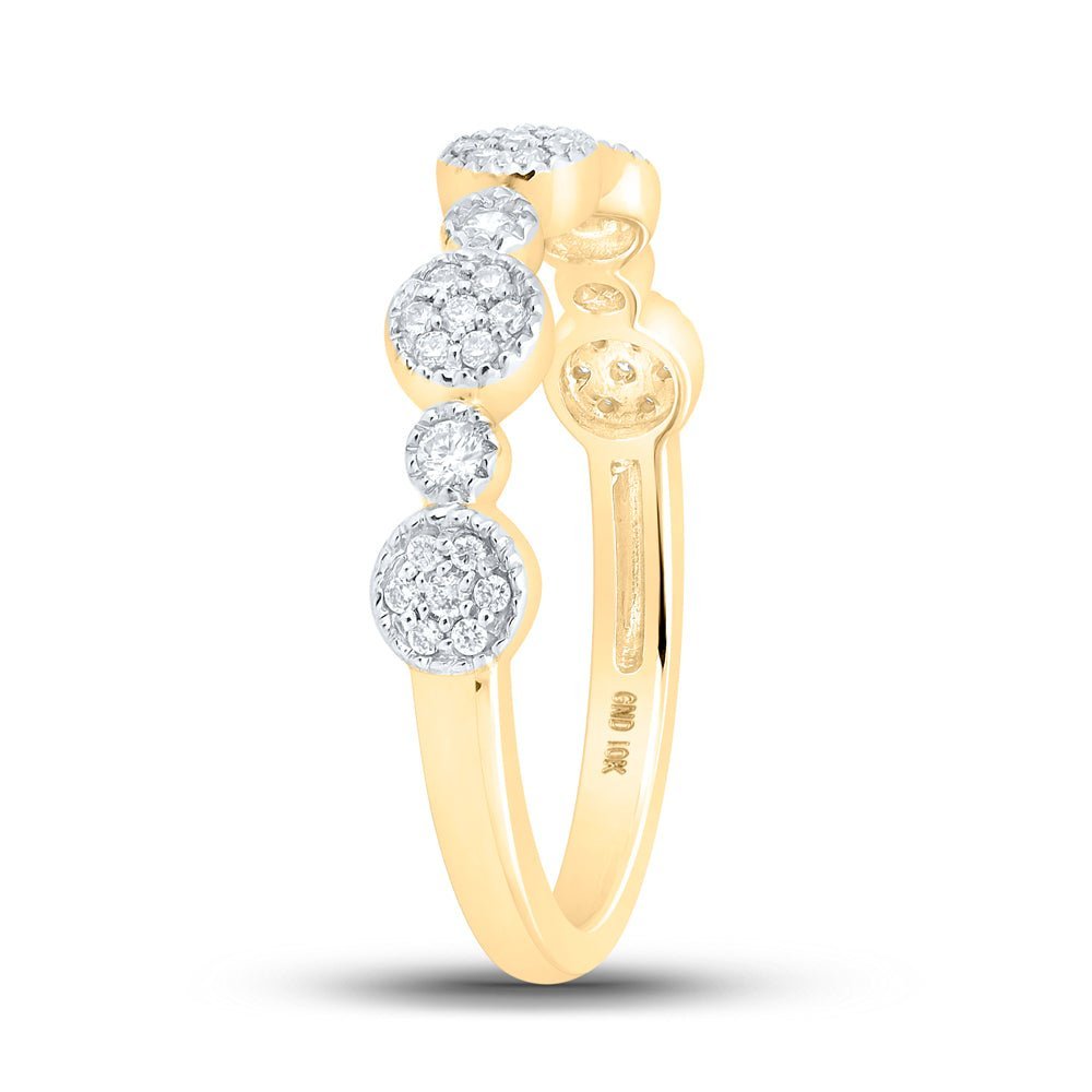Radiant Reflections: 10kt Yellow Gold Diamond Stackable Band Ring - Splendid Jewellery