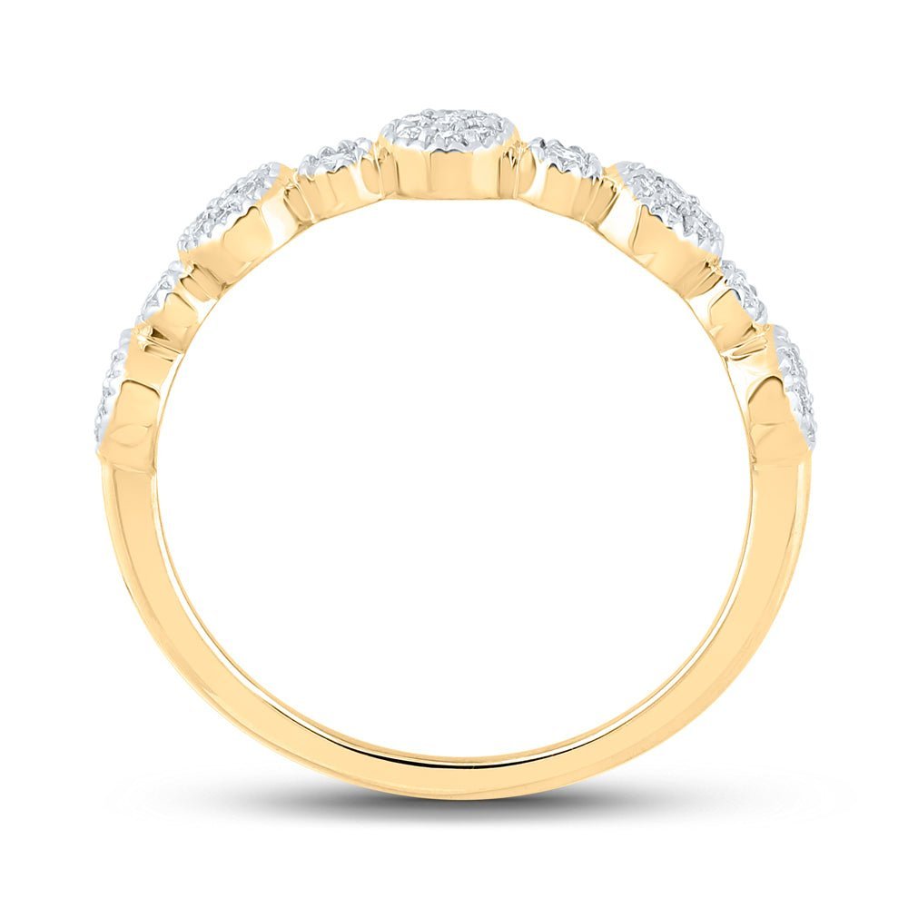 Radiant Reflections: 10kt Yellow Gold Diamond Stackable Band Ring - Splendid Jewellery