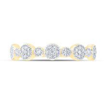 Load image into Gallery viewer, Radiant Reflections: 10kt Yellow Gold Diamond Stackable Band Ring - Front View