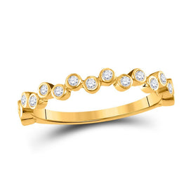 Radiant Reflections: 10kt Yellow Gold Diamond Stacking Band Ring - Splendid Jewellery