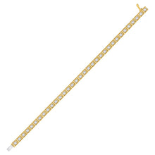Load image into Gallery viewer, Radiant Reflections: 10kt Yellow Gold Diamond Tennis Bracelet - 3/4 Cttw  Side View from Splendid Jewellery
