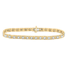 Load image into Gallery viewer, Radiant Reflections: 10kt Yellow Gold Diamond Tennis Bracelet - 3/4 Cttw  Top View from Splendid Jewellery