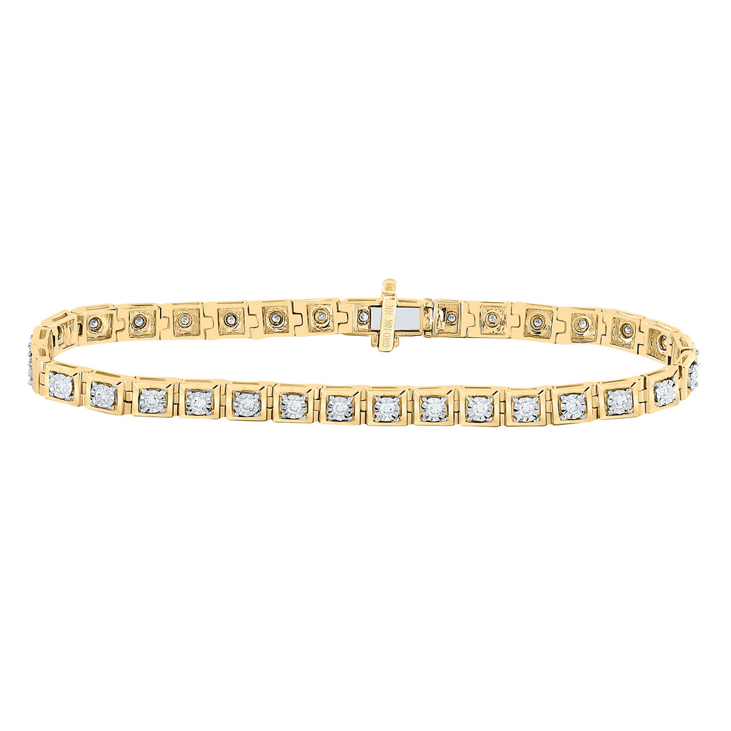 Radiant Reflections: 10kt Yellow Gold Diamond Tennis Bracelet - 3/4 Cttw - Splendid Jewellery