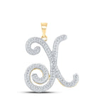 Radiant Reflections: 10kt Yellow Gold Diamond X Initial Pendant - Top View