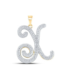 Load image into Gallery viewer, Radiant Reflections: 10kt Yellow Gold Diamond X Initial Pendant - Splendid Jewellery