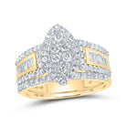 Radiant Reflections: 10kt Yellow Gold Round Diamond Bridal Wedding Ring Band Set 1 - 1/4 Cttw - Splendid Jewellery
