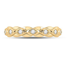 Load image into Gallery viewer, Radiant Reflections: 10kt Yellow Gold Womens Round Diamond Band Ring 1/10 Cttw - Splendid Jewellery