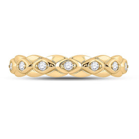 Radiant Reflections: 10kt Yellow Gold Womens Round Diamond Band Ring 1/10 Cttw product Top View from Splendid Jewellery