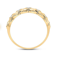 Load image into Gallery viewer, Radiant Reflections: 10kt Yellow Gold Womens Round Diamond Band Ring 1/10 Cttw product Side View from Splendid Jewellery