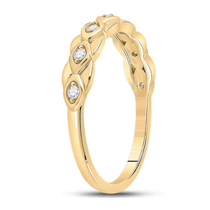 Radiant Reflections: 10kt Yellow Gold Womens Round Diamond Band Ring 1/10 Cttw - Splendid Jewellery