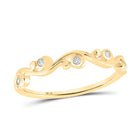 Radiant Reflections | 10kt Yellow Gold Womens Round Diamond Band Ring 1/20 Cttw product  Top View from Splendid Jewellery