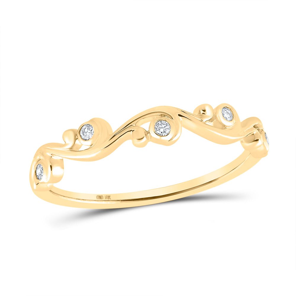 Radiant Reflections | 10kt Yellow Gold Womens Round Diamond Band Ring 1/20 Cttw - Splendid Jewellery