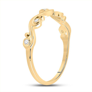 Radiant Reflections | 10kt Yellow Gold Womens Round Diamond Band Ring 1/20 Cttw - Splendid Jewellery