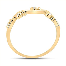 Load image into Gallery viewer, Radiant Reflections | 10kt Yellow Gold Womens Round Diamond Band Ring 1/20 Cttw product Side View from Splendid Jewellery