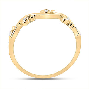 Radiant Reflections | 10kt Yellow Gold Womens Round Diamond Band Ring 1/20 Cttw - Splendid Jewellery