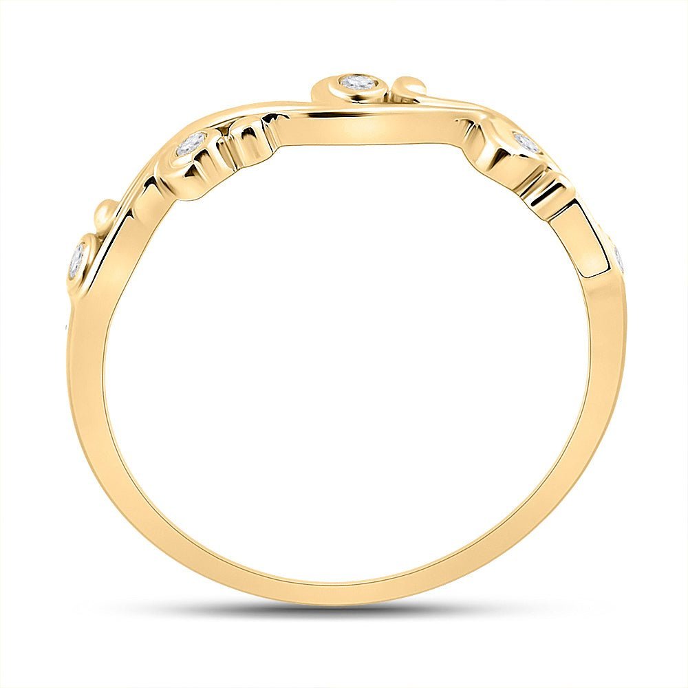 Radiant Reflections | 10kt Yellow Gold Womens Round Diamond Band Ring 1/20 Cttw - Splendid Jewellery