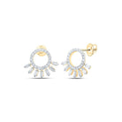 Radiant Reflections: 10kt Yellow Gold Womens Round Diamond Outline Circle Earrings 1/2 Cttw - Splendid Jewellery