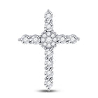 Radiant Reflections: 14kt White Gold Diamond Cross Pendant  Top View from Splendid Jewellery