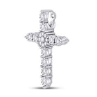 Radiant Reflections: 14kt White Gold Diamond Cross Pendant  Side View from Splendid Jewellery