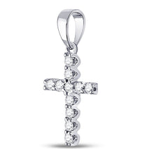 Load image into Gallery viewer, Radiant Reflections: 14kt White Gold Diamond Cross Pendant - Splendid Jewellery