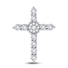 Radiant Reflections: 14kt White Gold Diamond Cross Pendant - Splendid Jewellery