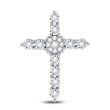 Load image into Gallery viewer, Radiant Reflections: 14kt White Gold Diamond Cross Pendant - Splendid Jewellery