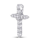 Radiant Reflections: 14kt White Gold Diamond Cross Pendant - Splendid Jewellery