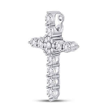 Load image into Gallery viewer, Radiant Reflections: 14kt White Gold Diamond Cross Pendant - Splendid Jewellery