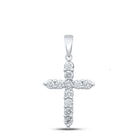 Radiant Reflections: 14kt White Gold Diamond Cross Pendant - Splendid Jewellery