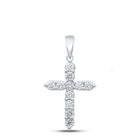 Radiant Reflections: 14kt White Gold Diamond Cross Pendant - Splendid Jewellery