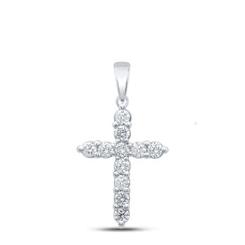 Radiant Reflections: 14kt White Gold Diamond Cross Pendant - Splendid Jewellery