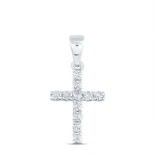 Load image into Gallery viewer, Radiant Reflections: 14kt White Gold Diamond Cross Pendant - Splendid Jewellery