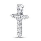 Radiant Reflections: 14kt White Gold Diamond Cross Pendant  Side View 2 from Splendid Jewellery
