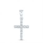 Radiant Reflections: 14kt White Gold Diamond Cross Pendant  Top View from Splendid Jewellery