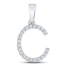 Radiant Reflections: 14kt White Gold Diamond Initial Pendant - Splendid Jewellery