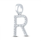 Radiant Reflections: 14kt White Gold Diamond Initial Pendant - Splendid Jewellery