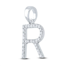 Load image into Gallery viewer, Radiant Reflections: 14kt White Gold Diamond Initial Pendant - Splendid Jewellery